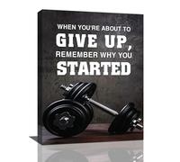 Gym Wall Art Black Inspirational Quotes Pictures Wall Decor Cool Gym Workout Poster Canvas Prints Motivational Sports Modern Framed Painting Artwork for Gym Lover Bedroom Living Room 12"x16"