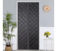 Black Insulated Curtains 185x250cm Thermal Energy Saving Windproof Noise Reducing Drapes for Balcony & Patio Doors Cozy Home & Energy Efficient Solutions