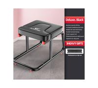 (Black) Inverted Stool & Yoga Assistive Device - Zero-Base Handstand Trainer with U-Shaped Feet Tubes, Double Armrests & Thickened Steel Frame