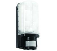 BLACK IP44 Outdoor Wall Bulkhead Light & 10m PIR Motion Sensor 6W Daylight LED