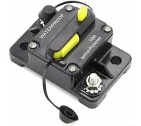 Black IP67 Waterproof Manual Reset DC Circuit Breaker 30A-300A 12V-48V with M6 Studs, Overload Protection Fuse for Car, Boat, RV, Truck and Off-Road Winch System(50A)