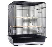 Black Iron Art Bird Cages Canary Cages with Dividers Domestic Pet Bird Cage with Food Box Standing Bar, Black B,Black a,Black a (Black a)