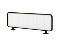 Black Iron Art Desk Partition - Tempered Glass Privacy Divider Panel for Restaurant & Hotel Bar - Stylish 50x40cm Stand-Up Decorative Screen for Enhanced Space Privacy