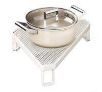 Black Iron Art Pot Rack Triangular Stove Organizer(White)