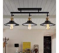 Black Iron Ceiling Light Home Deco Glass Mirror Glass Metal Semi Flush Lamp Ceiling Lamp Chandelier Vintage Loft 3 Lights With Ceiling Light, Ceiling Dining Room Lamp Room Interesting