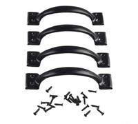 Black Iron Cupboard Handles 6 Inch - Matte Black Cabinet Pulls for Kitchen Drawers & Doors, T Bar Furniture Handles, 138mm Hole Centre, 4/8 Pack(4pcs)
