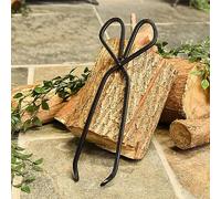 Black Iron Fireplace Log Tongs - 37cm