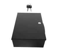 Black Iron Fireproof Cash Storage Box with Key Lock and Handle