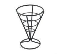 Black Iron for french Fries Basket with Handle - Rust for proof Serving Tray for Chips Wings Nachos - Food Bucket for UK Pubs BBQs 26x18cm(5#)