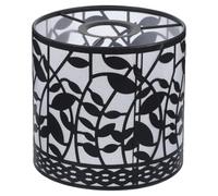 Black Iron Lamp Shade Cover for E27 Table Lamp, Vintage Leaf | Hollow Pattern Softens Light, 42mm Hole with Fixing Ring, Bedroom Reading Corner Use