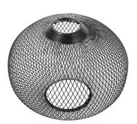 Black Iron Lantern Lamp Shade for Pendant Lights, E27 Cage | Hollow Open-bottom Design, Vintage Industrial Farmhouse Style, Bulb Guard, for Coffee Shops and DIY Decor