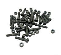 Black Iron M5 Brake Handle Screw 25mm Length for durable Black | Nylon self-locking nuts, vibration resistant, tight fit, safe braking, bumpy roads(50pcs)