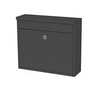 Black Iron Mailbox,Wall-Mount Mailbox,Large Capacity Mail Box,Galvanized Steel Rust-Proof Metal Post Box,Mailboxes for Outside