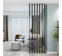 Black Iron Partition 5/8-Pcs Set - Create Privacy & Divide Spaces | No-Drill Floor-to-Ceiling Screen Columns for Living Room, Dining Area, Entryway(8pcs-B,220cm/87in/7.2ft)