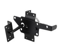 Black Iron Self-Locking Gate Latch Heavy Duty for Wood Door