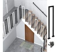 Black Iron Stair Railing Posts - U-Shaped Attic Guardrail with Swivel Spindle, Stylish Indoor & Outdoor Stair Railings for Safety & Decoration
