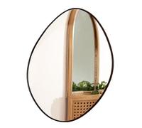 Black Irregular Wall Mirror A 30x40cm Thin Metal Modern Pebble Minimalist Bathroom Decor