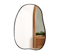 Black Irregular Wall Mirror C 30x40cm Thin Metal Modern Pebble Minimalist Bathroom Decor