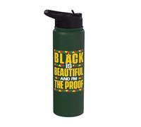 Black is Beautiful and I'm The Proof - MLK Day Black History Stainless Steel Insulated Water Bottle
