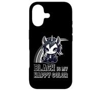 Black Is My Happy Color Goth Girl Emo Gothic Unicorn Case for iPhone 17