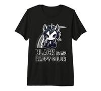 Black is My Happy Color Goth Girl Emo Gothic Unicorn Premium T-Shirt