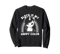 Black Is My Happy Color Goth Girl Emo Gothic Unicorn Sweatshirt