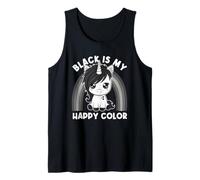 Black Is My Happy Color Goth Girl Emo Gothic Unicorn Tank Top