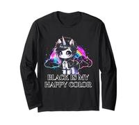 Black is My Happy Color Gothic Girl Dark Goth Occult Unicorn Long Sleeve T-Shirt