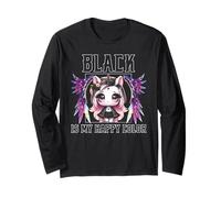 Black is My Happy Color Gothic Girl Dark Goth Occult Unicorn Long Sleeve T-Shirt