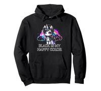 Black Is My Happy Color Gothic Girl Dark Goth Occult Unicorn Pullover Hoodie