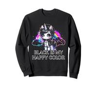 Black Is My Happy Color Gothic Girl Dark Goth Occult Unicorn Sweatshirt
