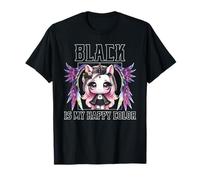 Black is My Happy Color Gothic Girl Dark Goth Occult Unicorn T-Shirt