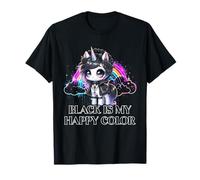 Black is My Happy Color Gothic Girl Dark Goth Occult Unicorn T-Shirt