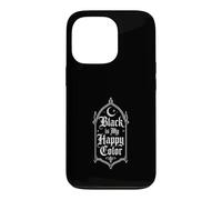 Black Is My Happy Color Gothic Moon Dark Humor Design Case for iPhone 13 Pro