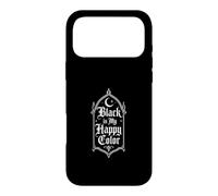 Black Is My Happy Color Gothic Moon Dark Humor Design Case for iPhone 17 Pro Max