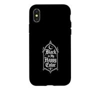 Black Is My Happy Color Gothic Moon Dark Humor Design Case for iPhone X/XS