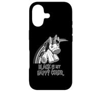 Black Is My Happy Color Gothic Unicorn Goth Girl Emo Case for iPhone 17