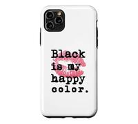 Black Is My Happy Color With Pink Lip Kisses, Cute Case for iPhone 11 Pro Max