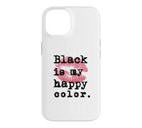 Black Is My Happy Color With Pink Lip Kisses, Cute Case for iPhone 14