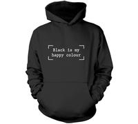 Black is My Happy Colour - Kids Unisex Hoodie - Funny Goth Teen Always Wearing 12-13 Years Black
