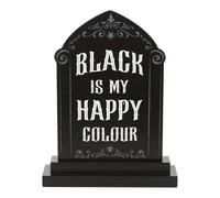 Black is My Happy Colour Standing Sign - Gothic-Themed Coaster Set with Holder