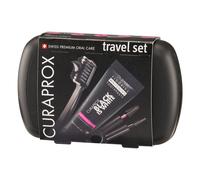 Curaprox Travel Toothbrush Set - For On-the-Go Dental Whitening | Black is White Edition | Contains Toothpaste | Toothbrush & Interdental Brushes
