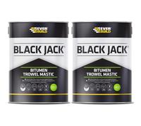 Black Jack® 903 Bitumen Trowel Mastic, Black, Fibre-Reinforced, Solvent-Based Sealant, 1 Litre, Pack of 2