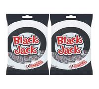 Black Jack Chews - 2x 175g Pillow Packs - 350g Total - Individually Wrapped Retro Aniseed Sweets, Classic British Chewy Sweets, Old School Pick n Mix Treats