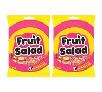 Black Jack & Fruit Salad Chews Mix - 350g Pillow Pack - Individually Wrapped Retro Sweets, Classic Aniseed & Fruity Chewy Pick n Mix Sweets for Sharing, Parties & Gifts (350g, Fruit Salad)