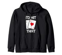 Black Jack Funny Gambling Casino Gambler Zip Hoodie