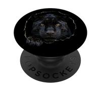 Black Jaguar Breaking Through Torn Hole Wildlife Graphic PopSockets Adhesive PopGrip