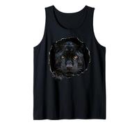 Black Jaguar Breaking Through Torn Hole Wildlife Graphic Tank Top