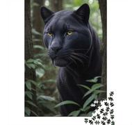 Black Jaguar Face, Classic Puzzle, 1000 Pieces, 52x38cm/1000pcs