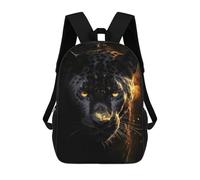 Black Jaguar in Gold Backpack, 3D Printed School Bag, School Lunch Bag, Travel Backpack, Friends Backpack, School Backpack for Girls And Boys 17inch